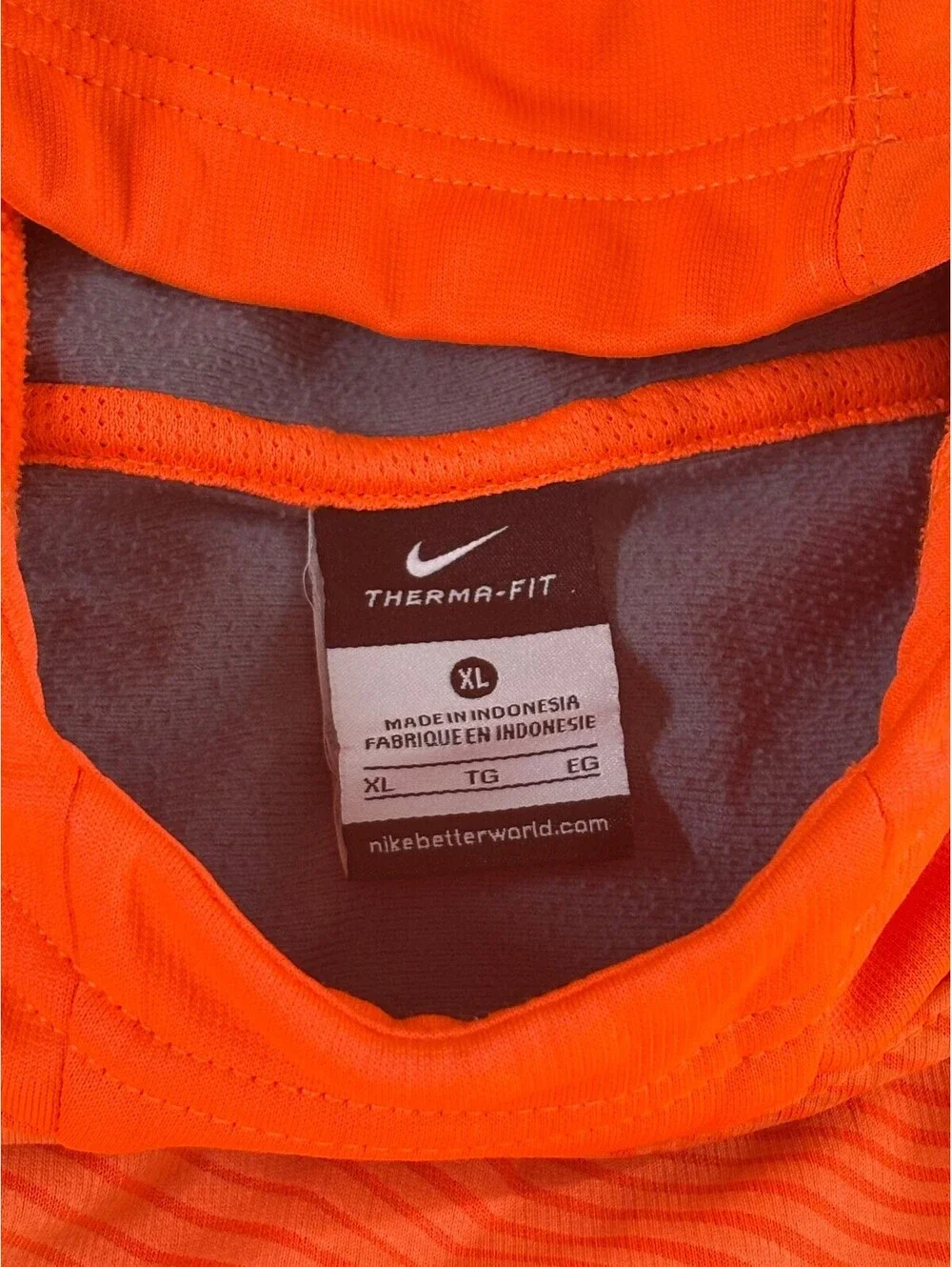 Vintage Nike Therma-Fit 80s Red Gray Polyester Hoodie, Unisex Adults size XL